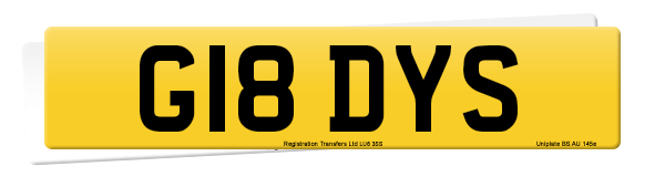 Registration number G18 DYS